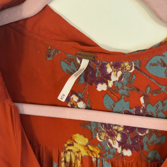 Free People Red Long Sleeve Maxi Dress Medium - Picture 5 of 7